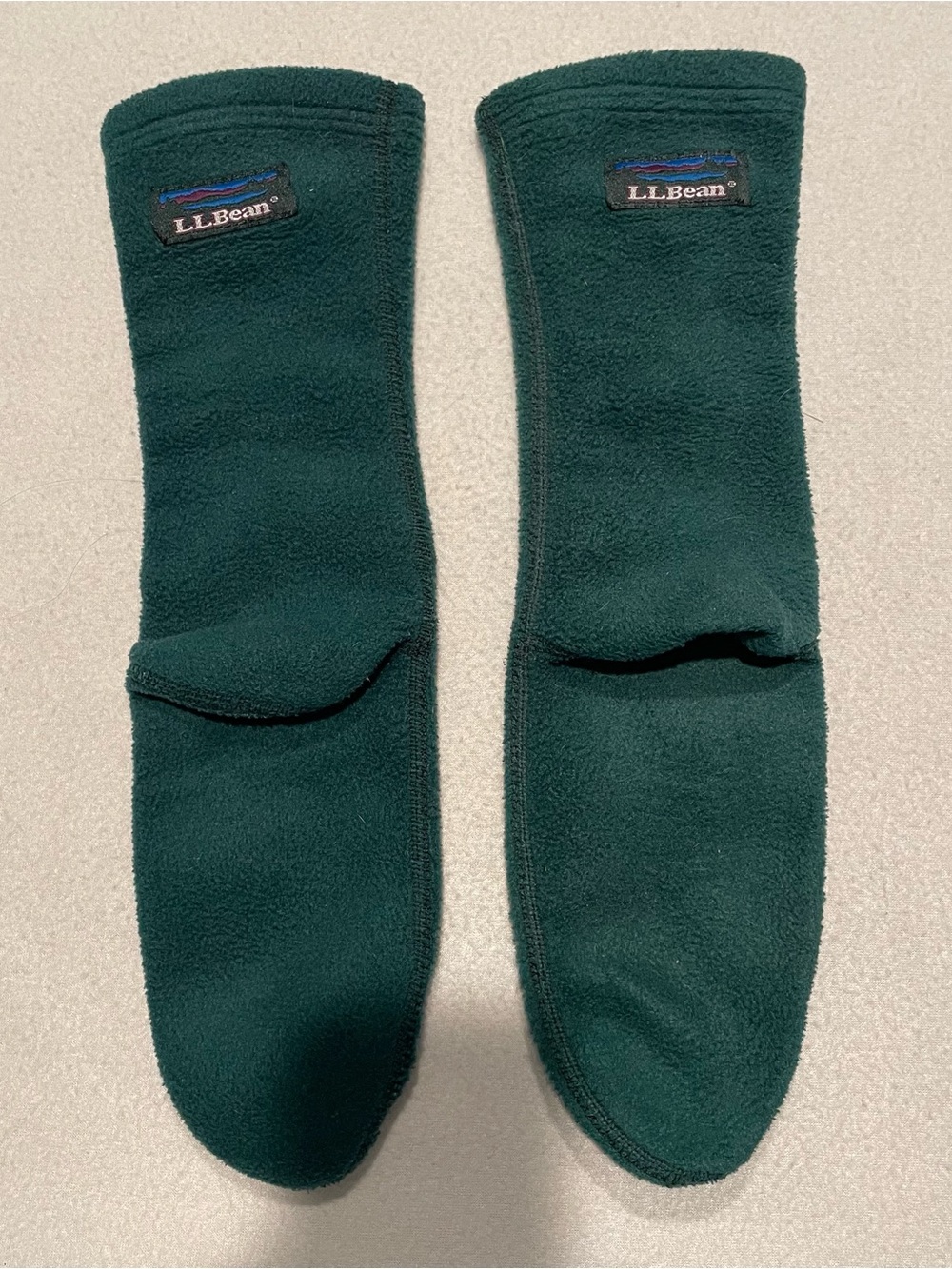 L.L. Bean Men's Fleece Boot Socks in Forest Green